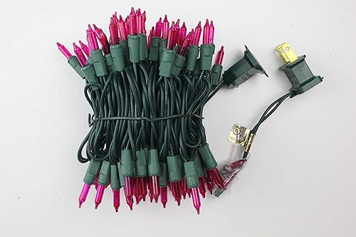 Miniatura 6 de LAMPHOME Tira de luces de Navidad, 100 luces incandescentes en 19.6 pies, para interiores y exteriores, 120 V, certificación UL, mini luz para