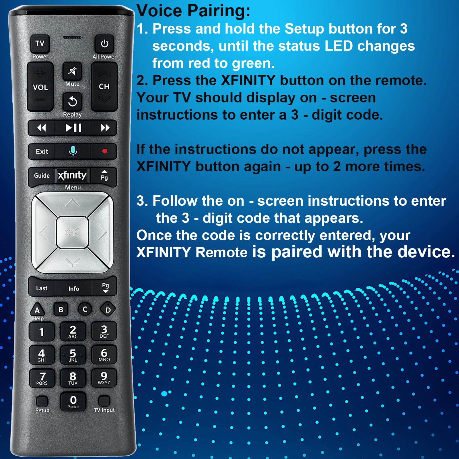 Telecomando vocale XR11 compatibile con telecomando XFinity Comcast attivato via cavo TV