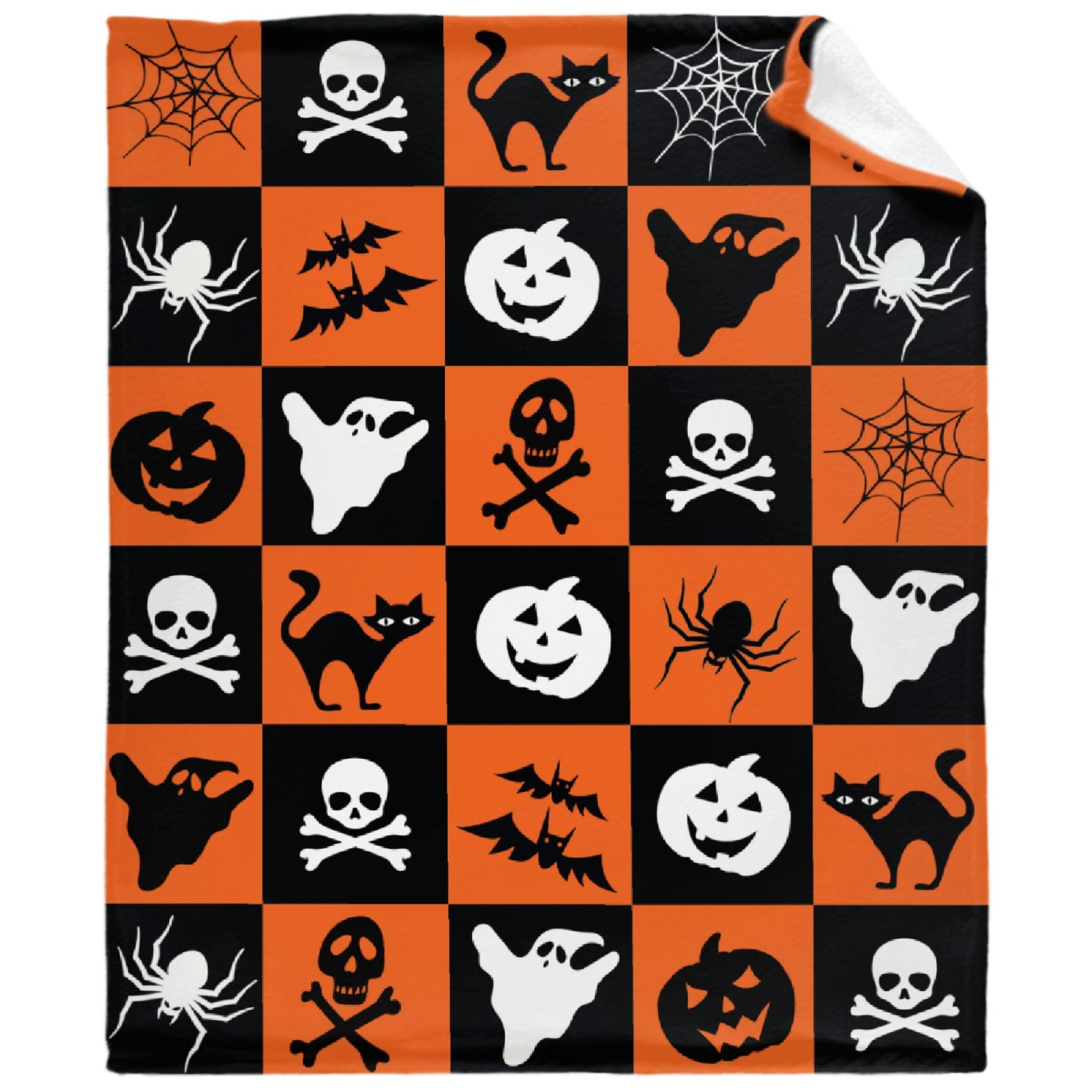 Halloween Bat Pumpkin Ghost Spiderweb Blanket Gifts Super Soft Fleece Throw Blankets Cozy Flannel Air Conditioning Blanket Blanket for Couch Bed 50x40 in for Kid