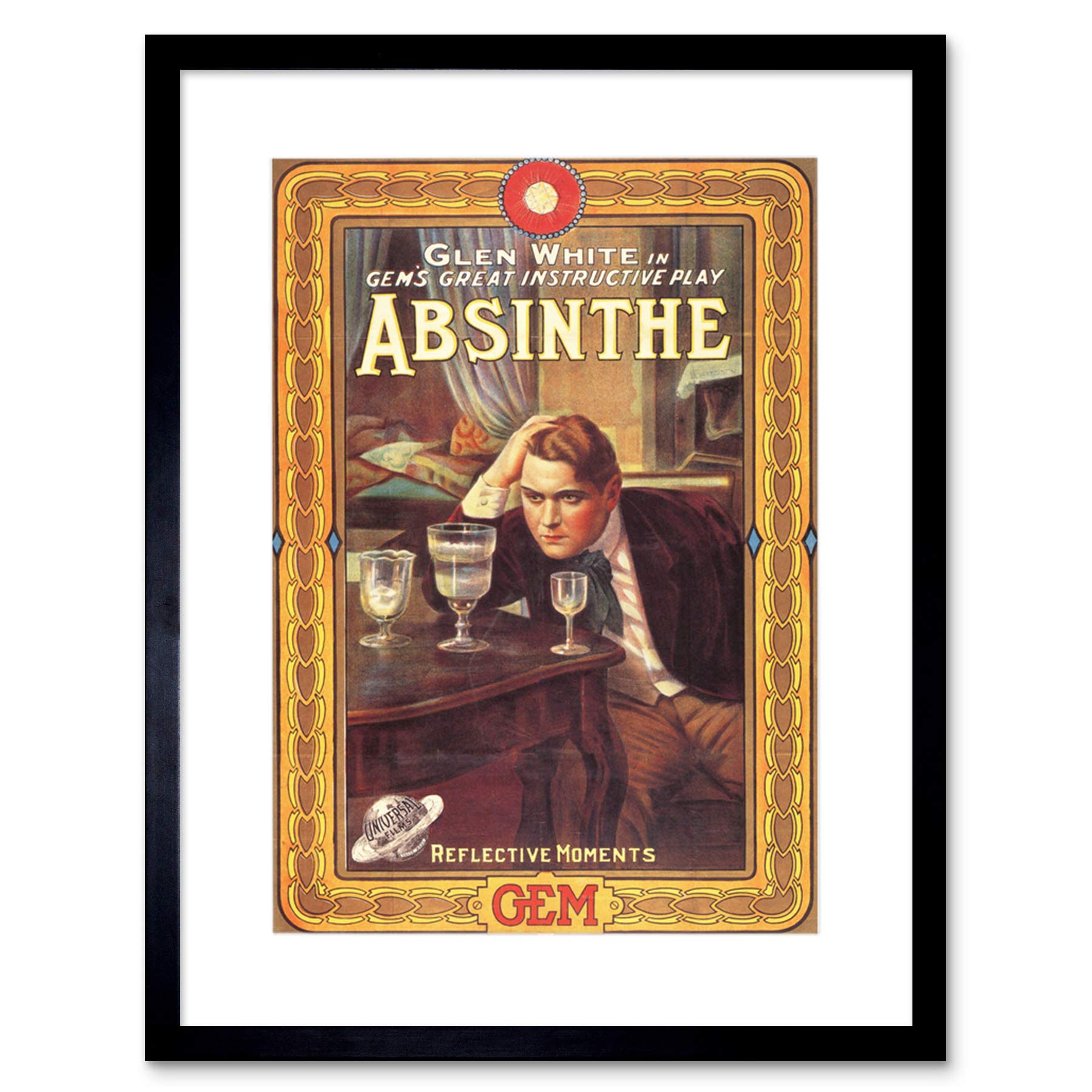 Wee Blue Coo Advert Theatre Stage Play Absinthe Alcohol Drink Framed Wall Art Print