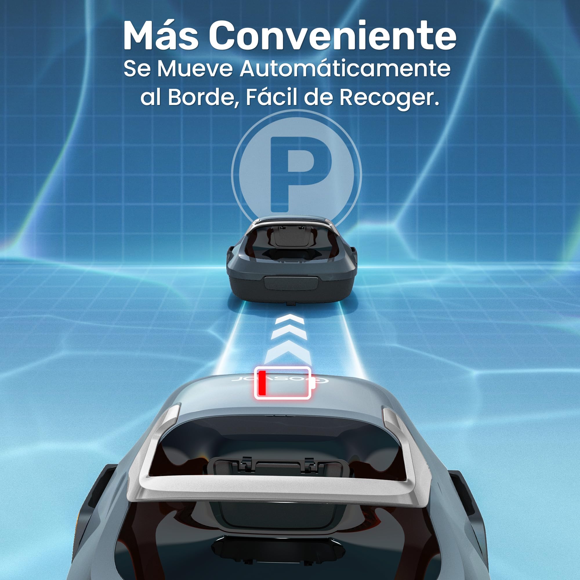 Gosvor Robot Limpiafondos Piscina Automático,con Filtración de 180μm,con 90 Minutos de Autonomía,Tiene Autoaparcamiento,para Piscinas de 80m² sobre el Suelo y Subterráneas Planas,Gris