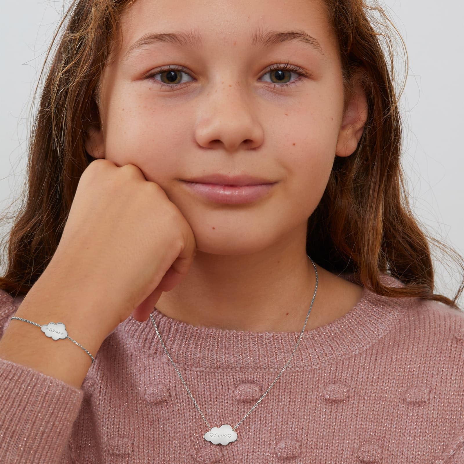 Pulsera de nube infantil personalizada de plata