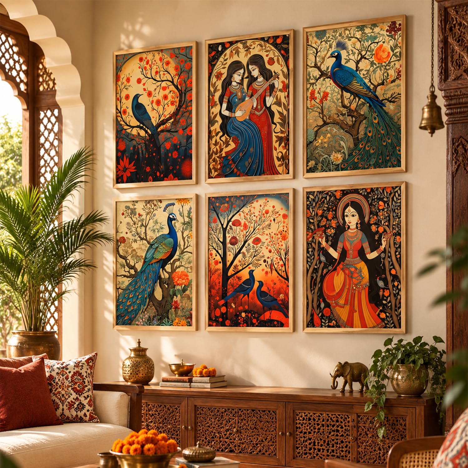 Kotart Madhubani Wall Art - Framed Paintings -12 Kotart Madhubani Wall Art - Framed Paintings -12