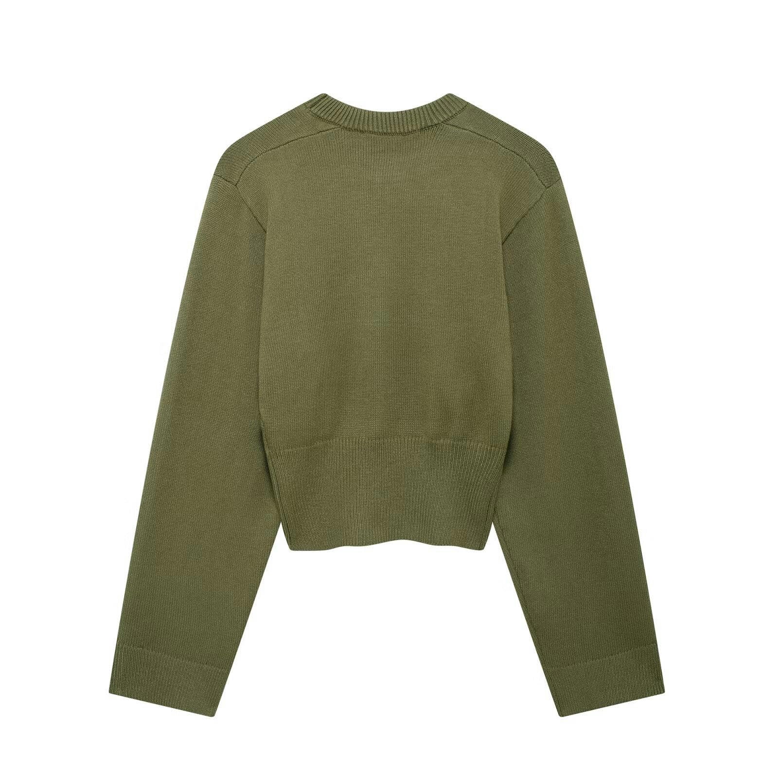 Maglione Donna Stile di Abbigliamento da Donna Moda Semplice E Versatile A Manica Larga Cardigan-Blu-s