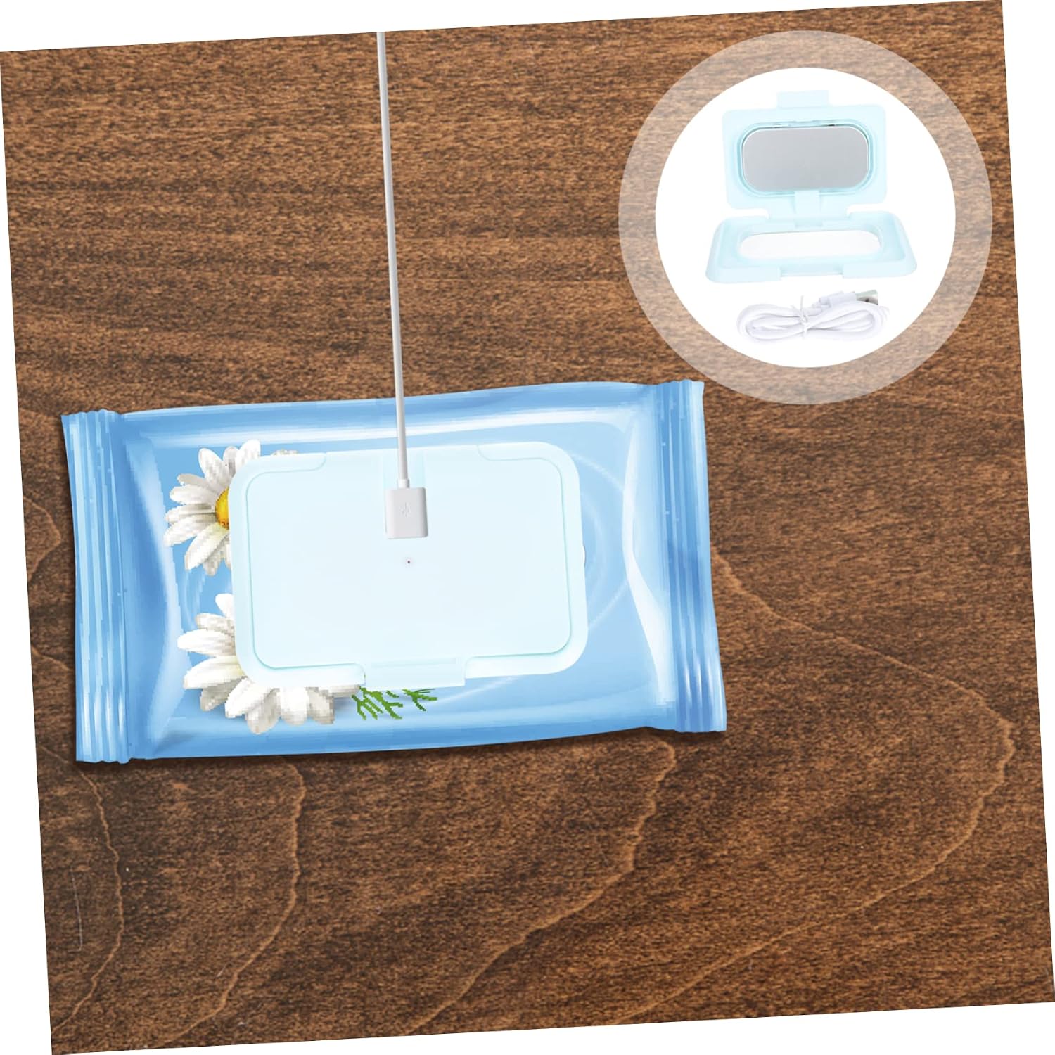 LABRIMP Portable Baby Wipe Warmer Temperature Control Compact Wet Tissue Heating Device for Newborns for Travel and Car Use