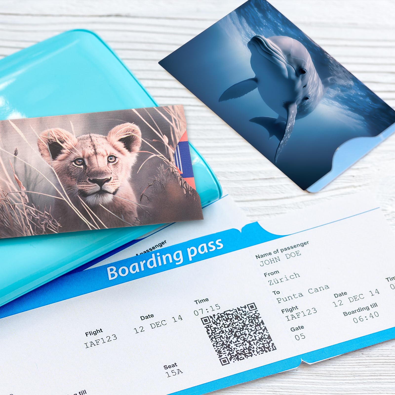 Estune 54 Fundas de Bloqueo RFID para Tarjetas de crédito, antirrobo, Tarjetas de crédito, Fundas para Tarjetas de crédito, fáciles de identificar (Animales)