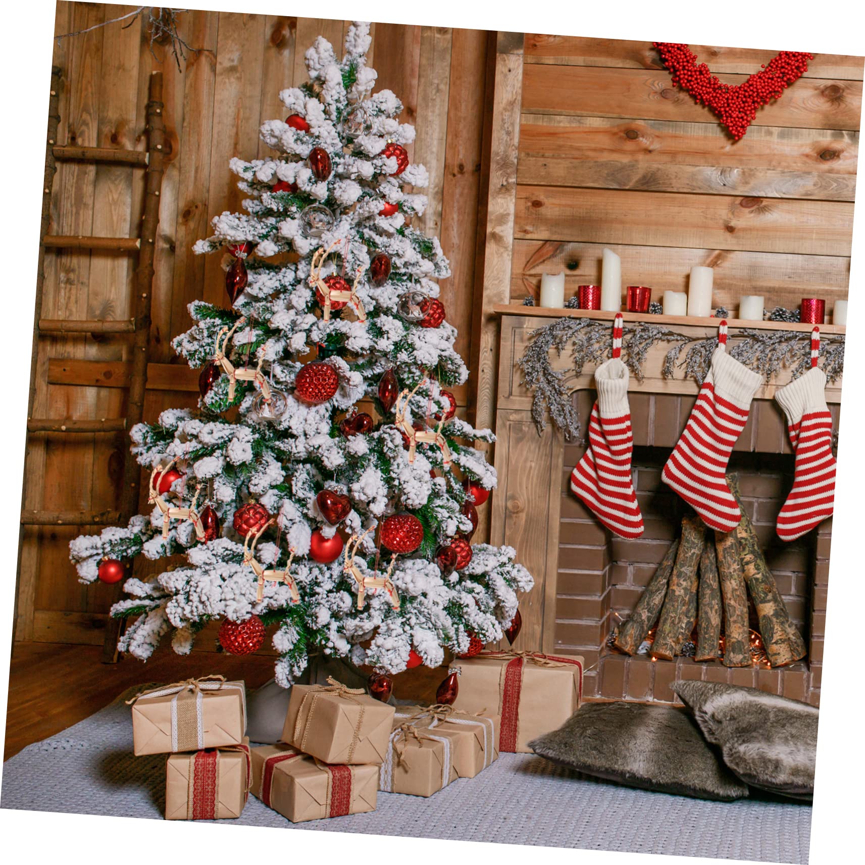 PRETYZOOM 40 Pz Decorazioni Natalizie in Paglia Ciondolo in Paglia Di Natale Decoro Sospeso in Ornamenti Di Di Natale Decorazioni Per La Casa Arredamento D'epoca Cannuccia