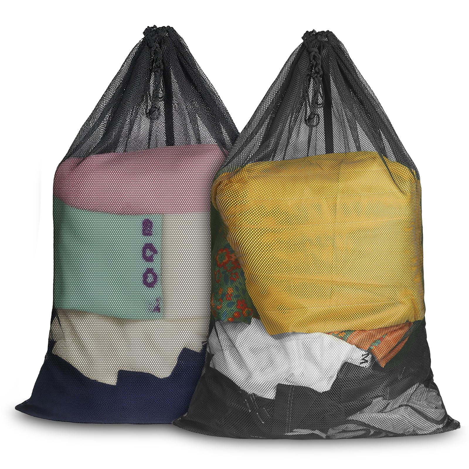Large Mesh Laundry Bag for Travel 2 Pack 23 x 34 Inches Heavy Duty Hamper Liner Bags -