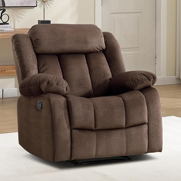 EBELLO Manual Reclining Sofa Set, Classic Recliner Sofa with Overstuffed Arms and Backrest, Include 1 Recliner Chair, 1