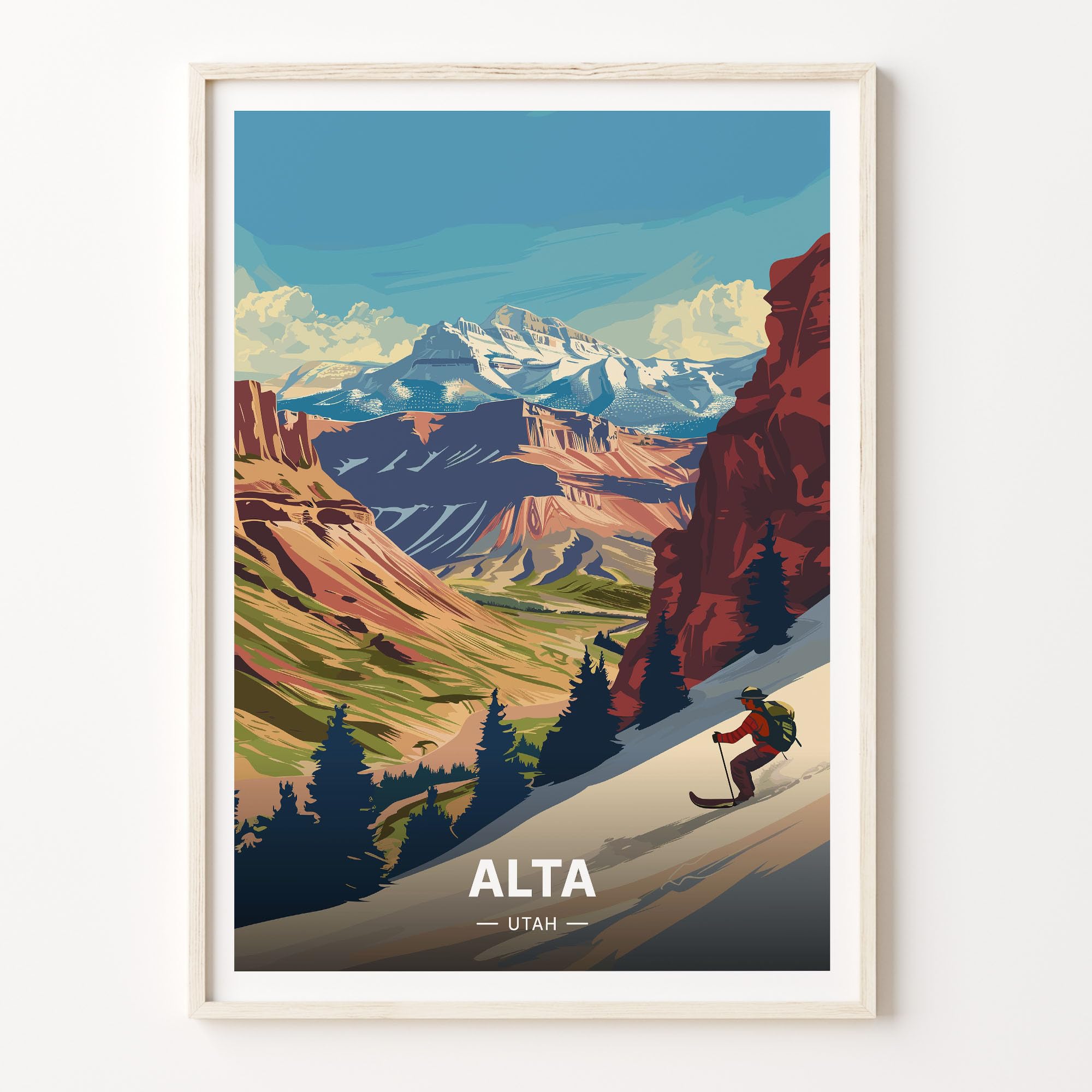 Amazon.com: Alta Utah Ski Poster, Snowbird Wall Art, Rocky