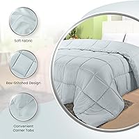 Vista 6 de Utopia Bedding Edredones de cama tamaño King, relleno de edredón para todas las estaciones, edredón alternativo de plumón cosido en caja con Gris