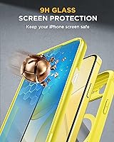 Vista 613 de Miracase Funda magnética para iPhone 14 de 6.1 pulgadas, protector de pantalla de vidrio templado integrado + protector de lente, compatible