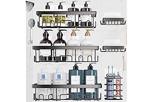 Veken Adhesive Shower Caddy 6-Pack: Maximize Space and Enhance Shower Essentials