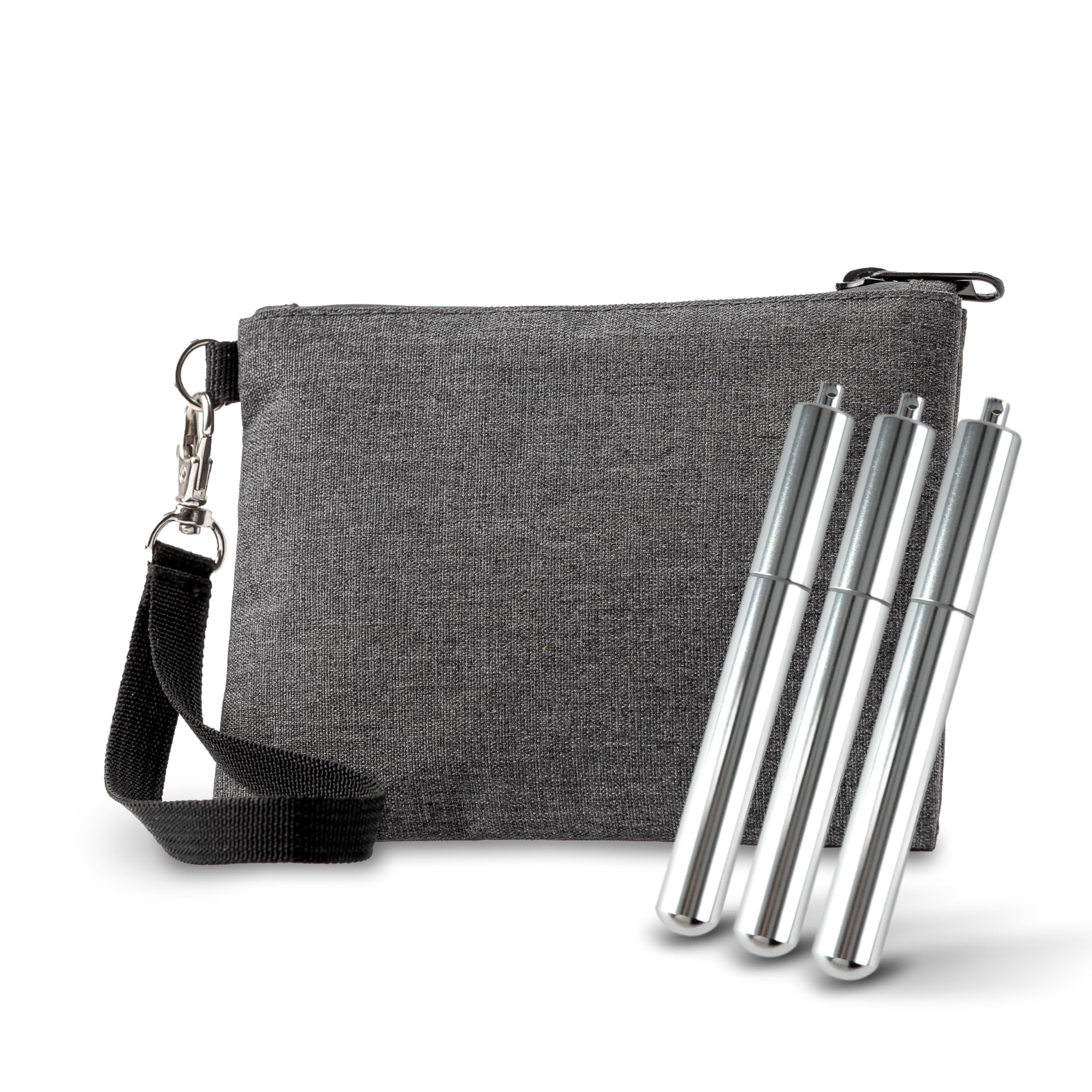 EpulseSmall Smell Proof Bag 6x4 in with 3 metal KS tubes - small smell proof pouch - 3 odor proof 112mm airtight tubes