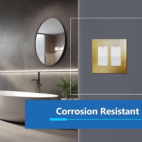 Miniatura 6 de LIDER Placa de pared metálica doble decorativa, resistente a la temperatura y a los impactos, acero inoxidable 201, cubierta sin tornillos,