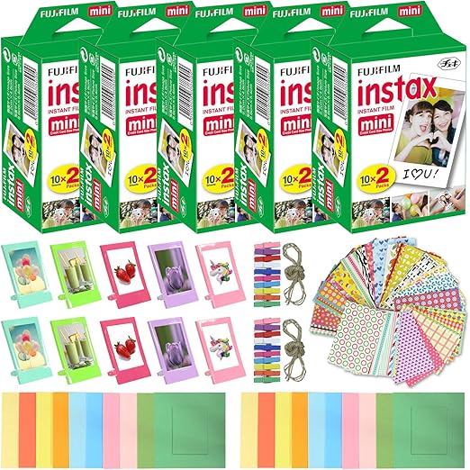 Fujifilm Instax Mini Instant Film & Accessories (100 Sheets, Multicolored)