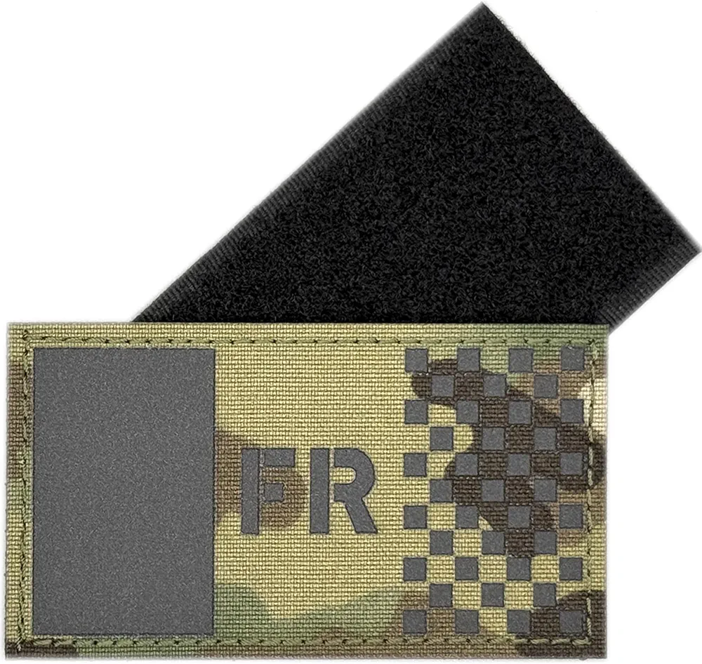Patch Infrarouge Réfléchissant France - Militaire France Scratch Drapeau Sac, Brodé Camouflage 9x5 cm pour Sac à Dos/Uniforme, Écusson Armée Française (Militaire)