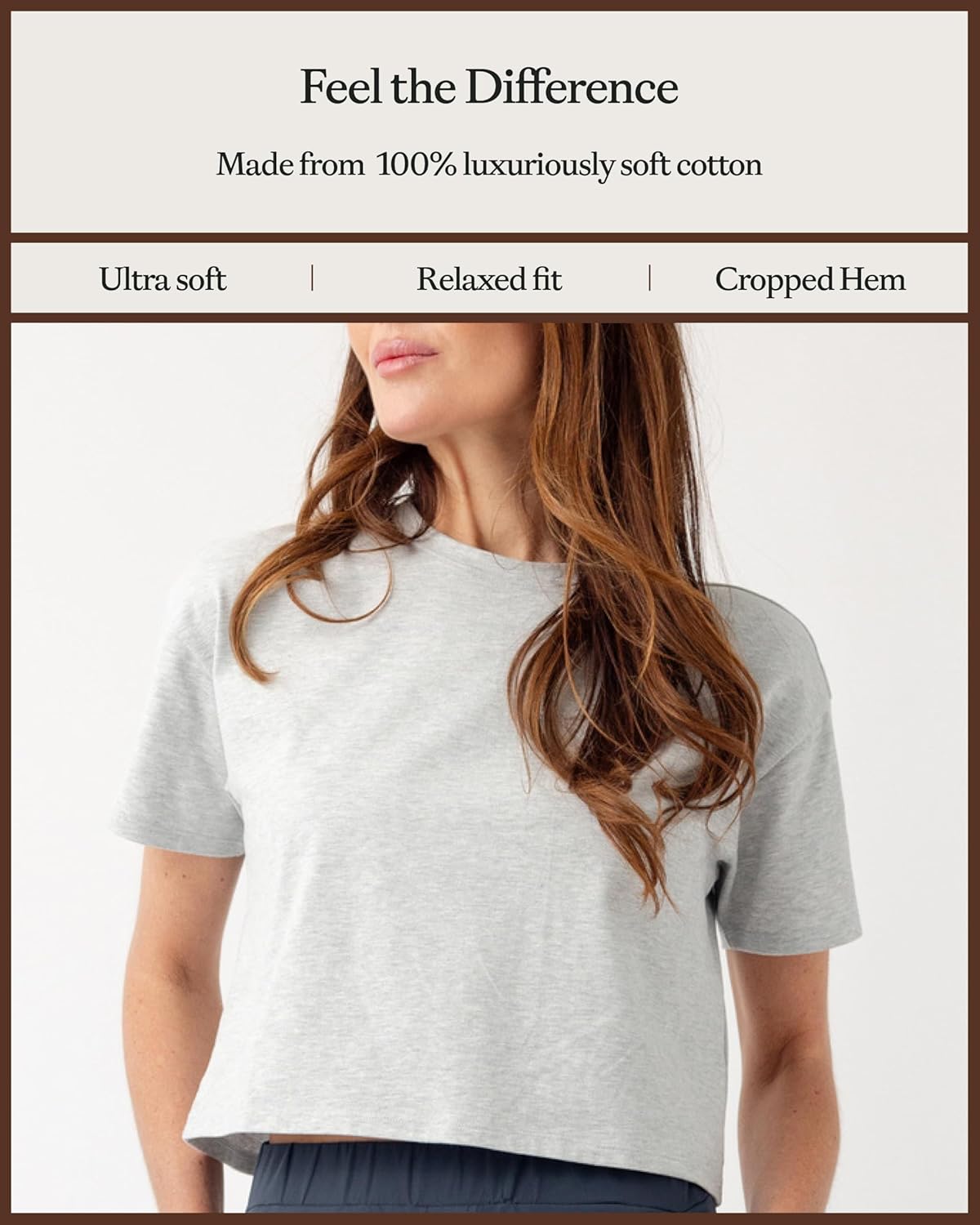 Cozy Earth - Women's All Day Cropped Tee - 100% Cotton T-Shirt - Relaxed Fit - Soft & Breathable - Image 4
