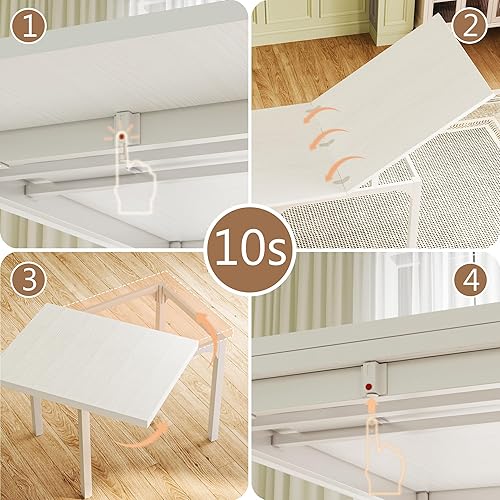 Miniatura 6 de Conjunto de mesa de comedor de 7 piezas para 4-6, juego de sillas con cojín para cocina extensible de 6 con 6 sillas, mesa de comedor rectangular