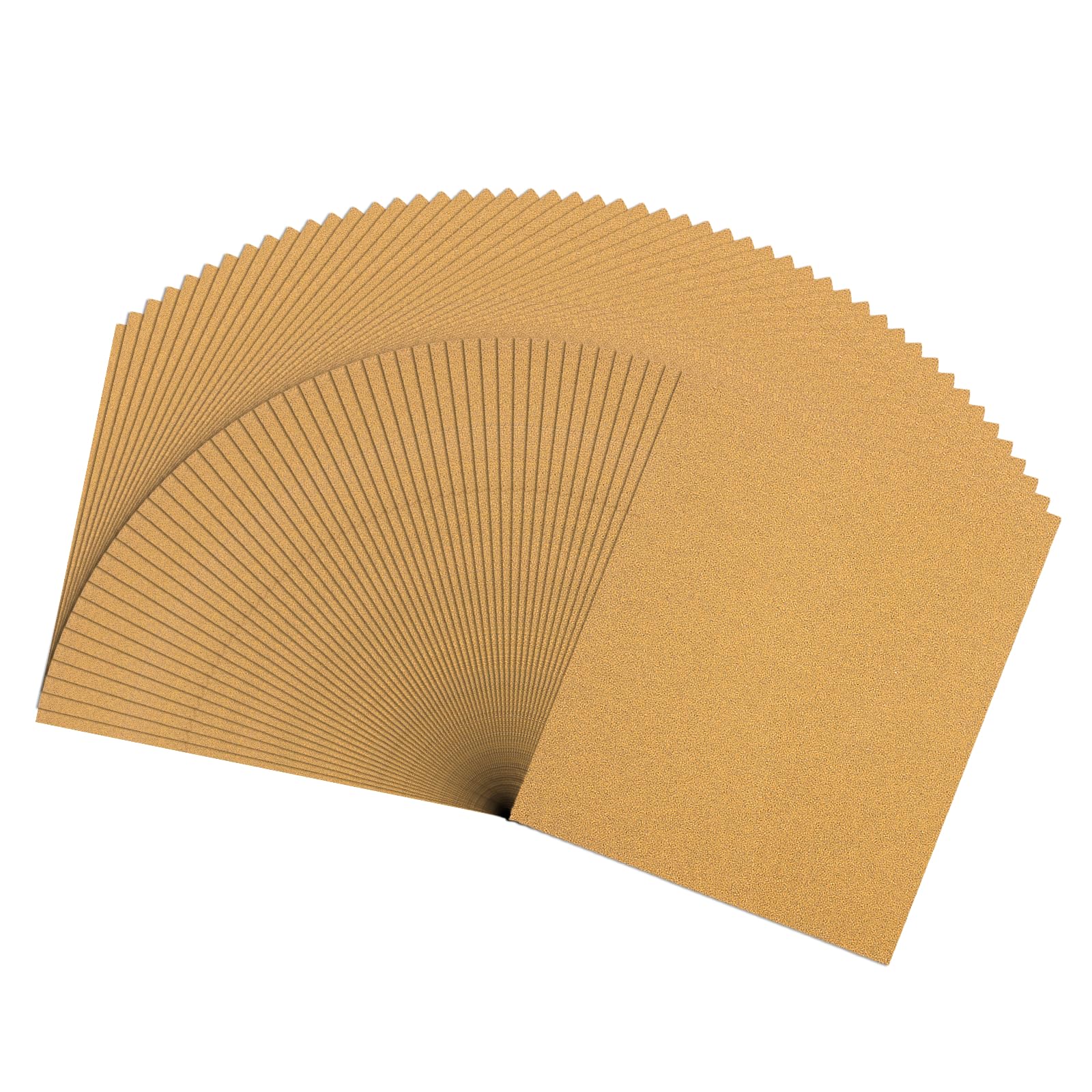 Rebower 50 Pcs 100 Grit Sandpaper, 9 x 11 Inch Sand Paper Alumina Abrasive Sanding Paper [ for Wood Craft & Furniture Repair & DIY Projects & Drywall Metal Auto Grinding], Gold