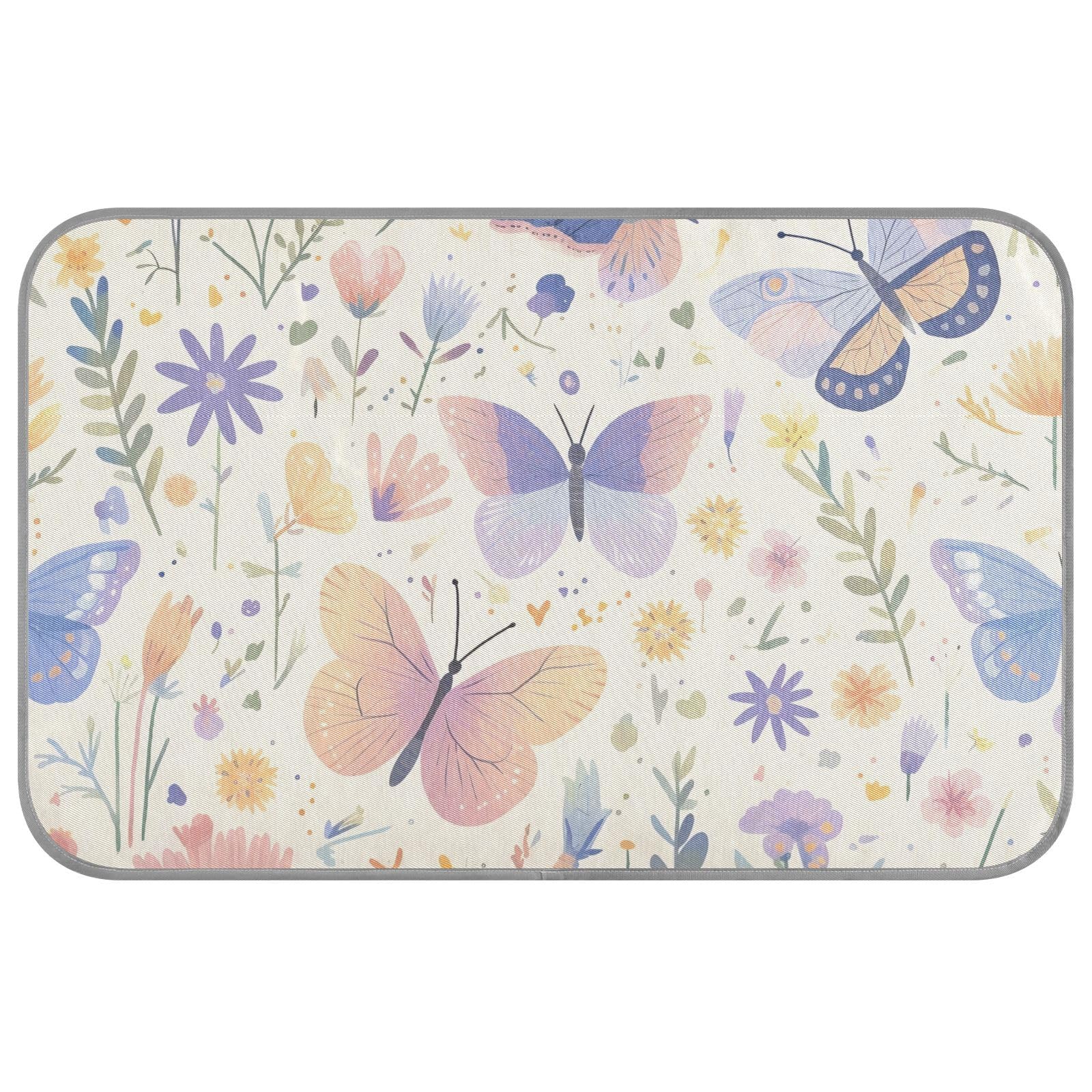 EtherSpher Butterfly Spring Fresh Flowers Summer Cooling pet Bed Self Cooling pad for cat for Bunny Travel cat Accessories tapete refrescante para mascotas M