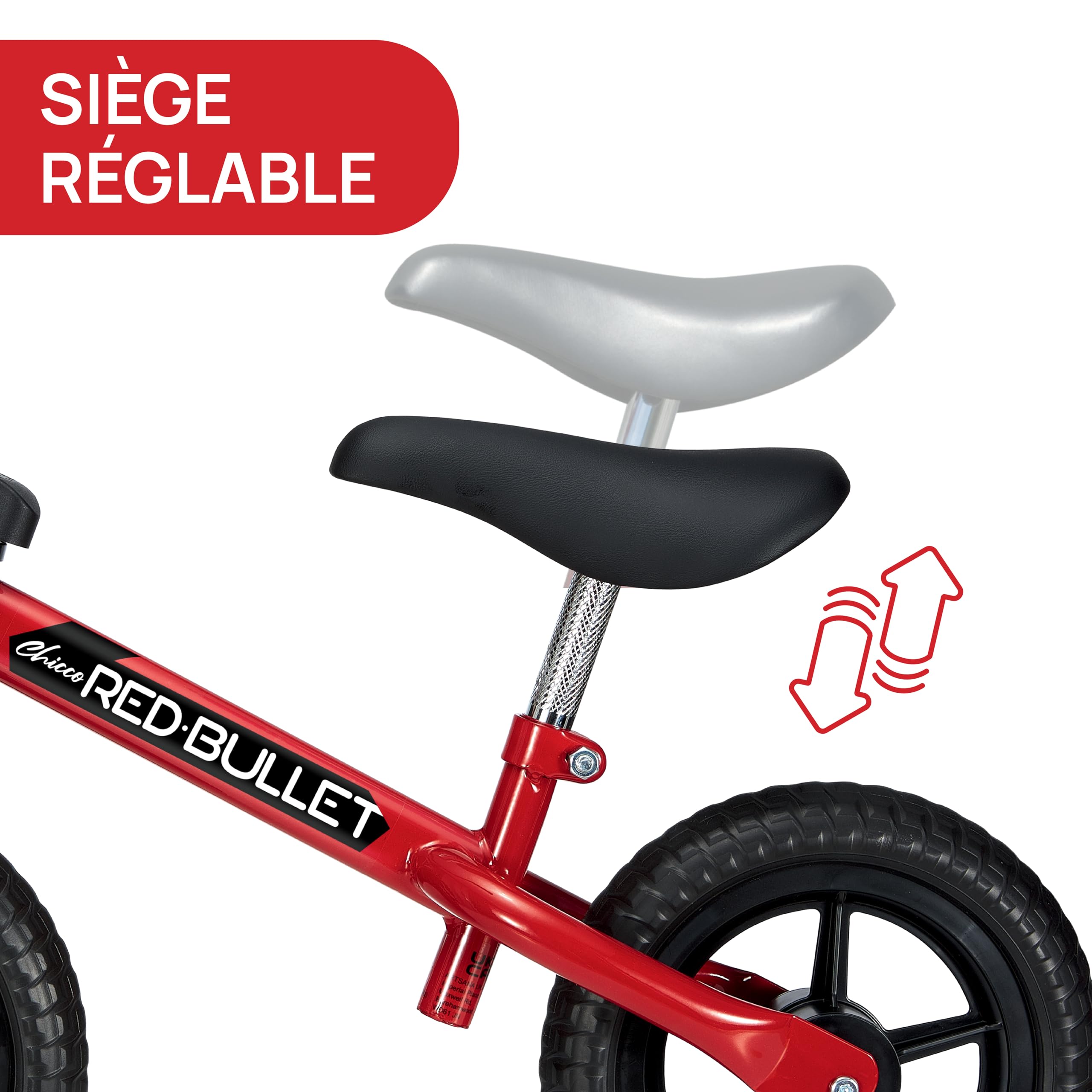 Chicco Draisienne Bébé, Velo sans Pédales pour Enfants de 2 à 5 Ans, avec Guidon et Selle Réglables, 25 Kg Maxi, Rouge , Velo enfant 3 ans, Jeux