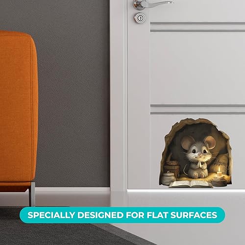 Miniatura 3 de Calcomanías de pared 3D con agujero de ratón lindo  Calcomanías de pared para decoración de habitación infantil  Calcomanías de pared para guardería