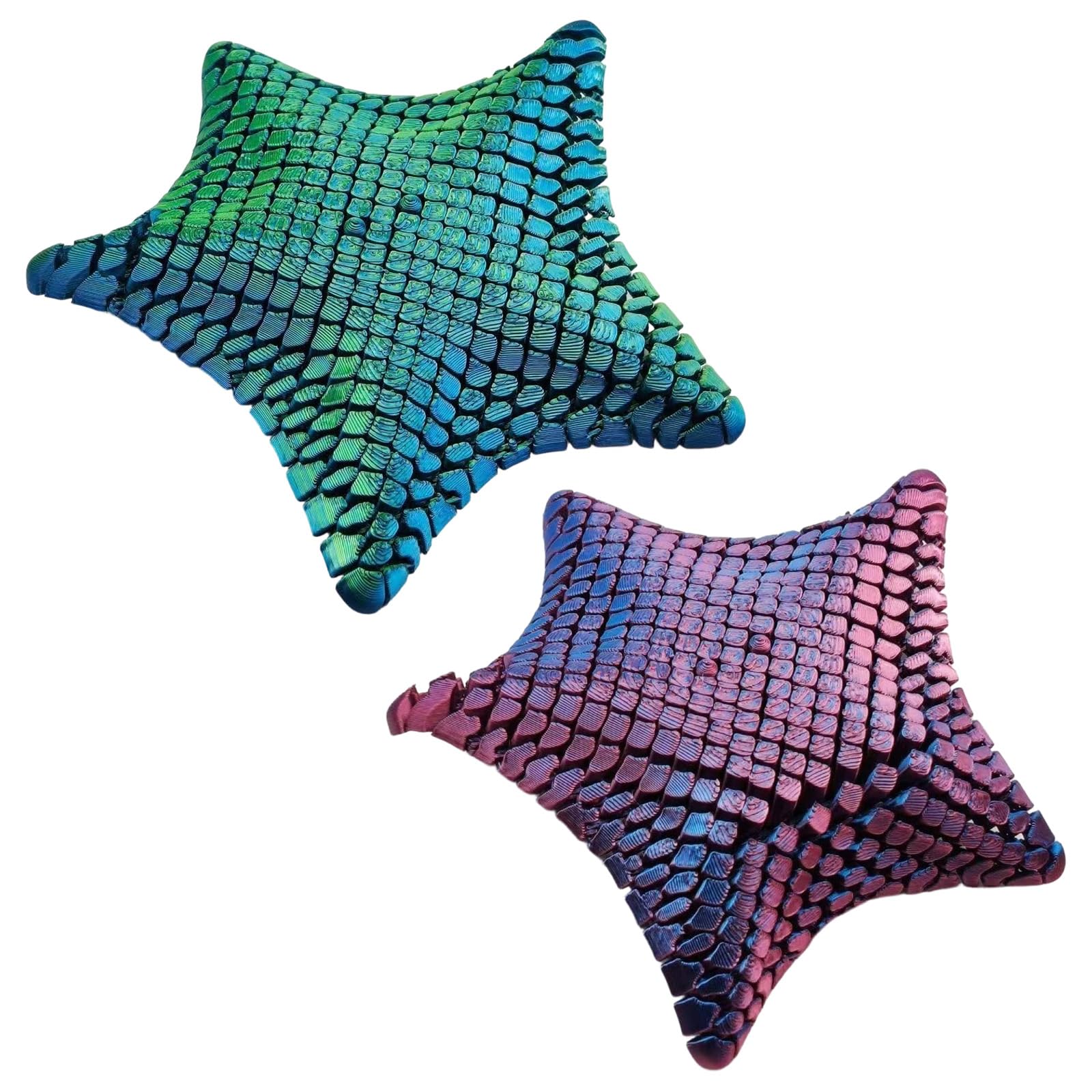 2 PCS 3D Printed Starfish, Two 11cm 3D Printed Starfish for Focus and Relaxation Portable 3D Printed for Everyday Use
