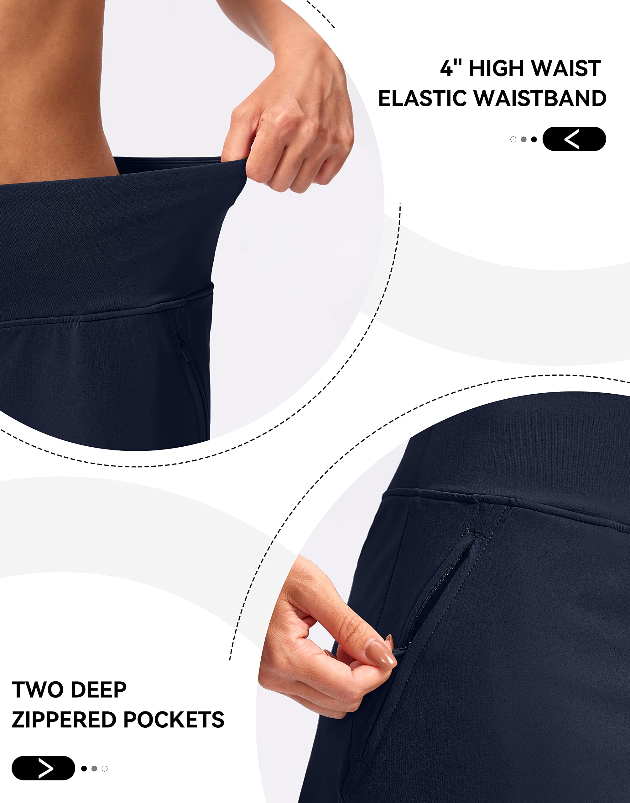 G Gradual Faldas de golf para mujer, con bolsillos con cremallera, de cintura alta, para tenis, atletismo, entrenamiento, casual, verano