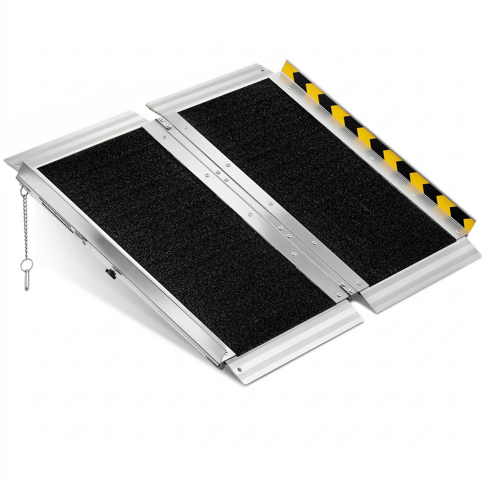VEVOR Rampa para Silla de Ruedas Plegable de Aluminio 610 x 745 mm, Rampa de Umbral Antideslizante con Capacidad de Carga 362,9 kg para Entradas, Escaleras, Puertas, Scooters, Andadores y Uso Diario