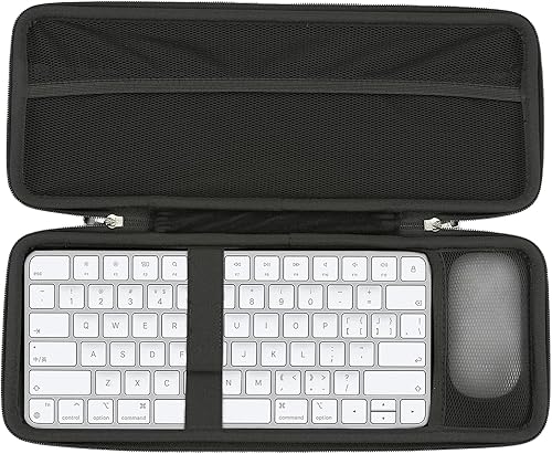 Miniatura 8 de RAIACE Funda de almacenamiento rígida compatible con teclado numérico Apple Magic Keyboard + Apple Magic Mouse. (solo funda), color gris