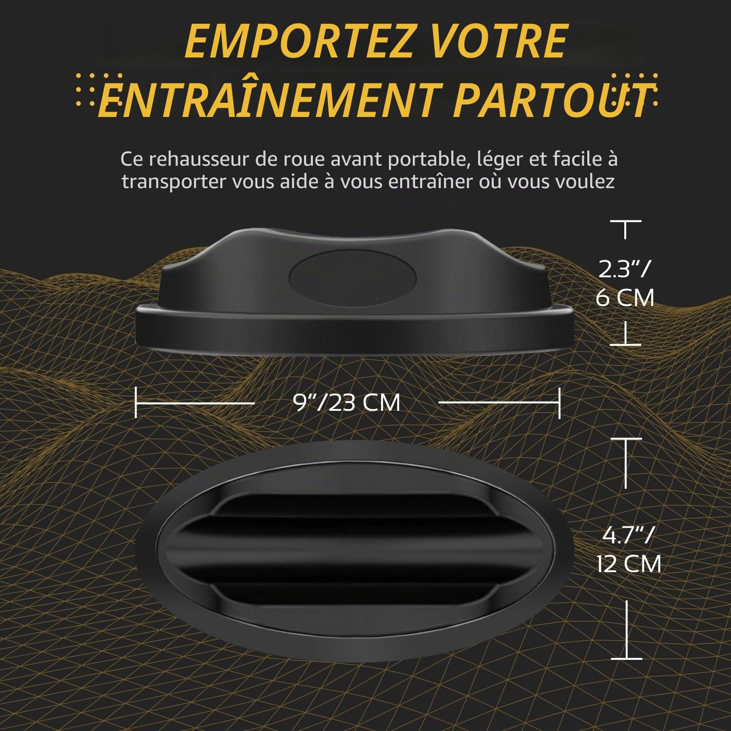 Flexzion - Support de Roue Avant Riser, en Plastique moulé de vélo Robuste pour stabiliser Les vélos Support de Bloc de Mise à Niveau pour Les Exercices, Sports, d'entraînement des vélos d'intérieur