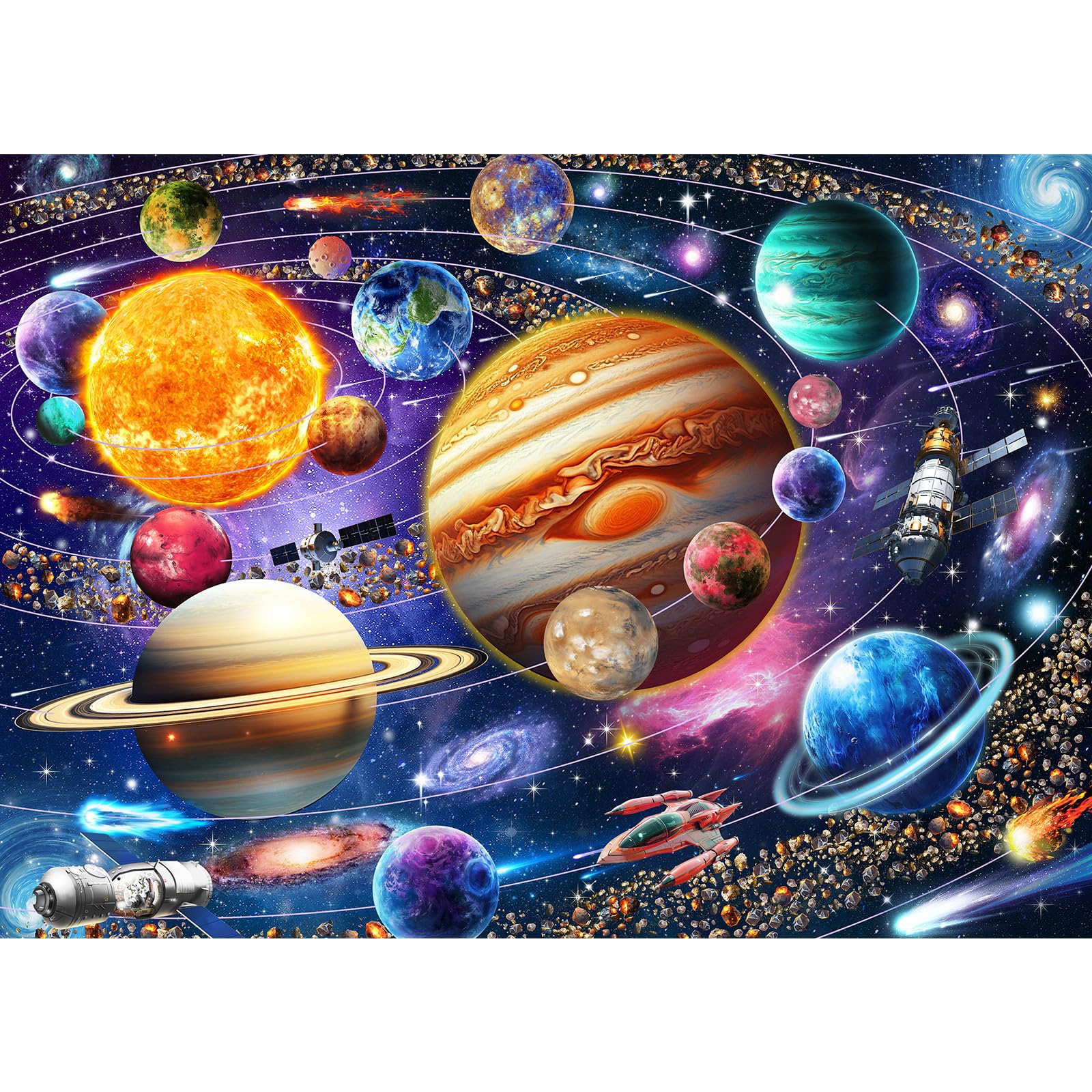 HUADADA 1000 Piece Puzzle for Adults and Children - Solar System, Colorful, Smart, Impossible - Perfect Gift