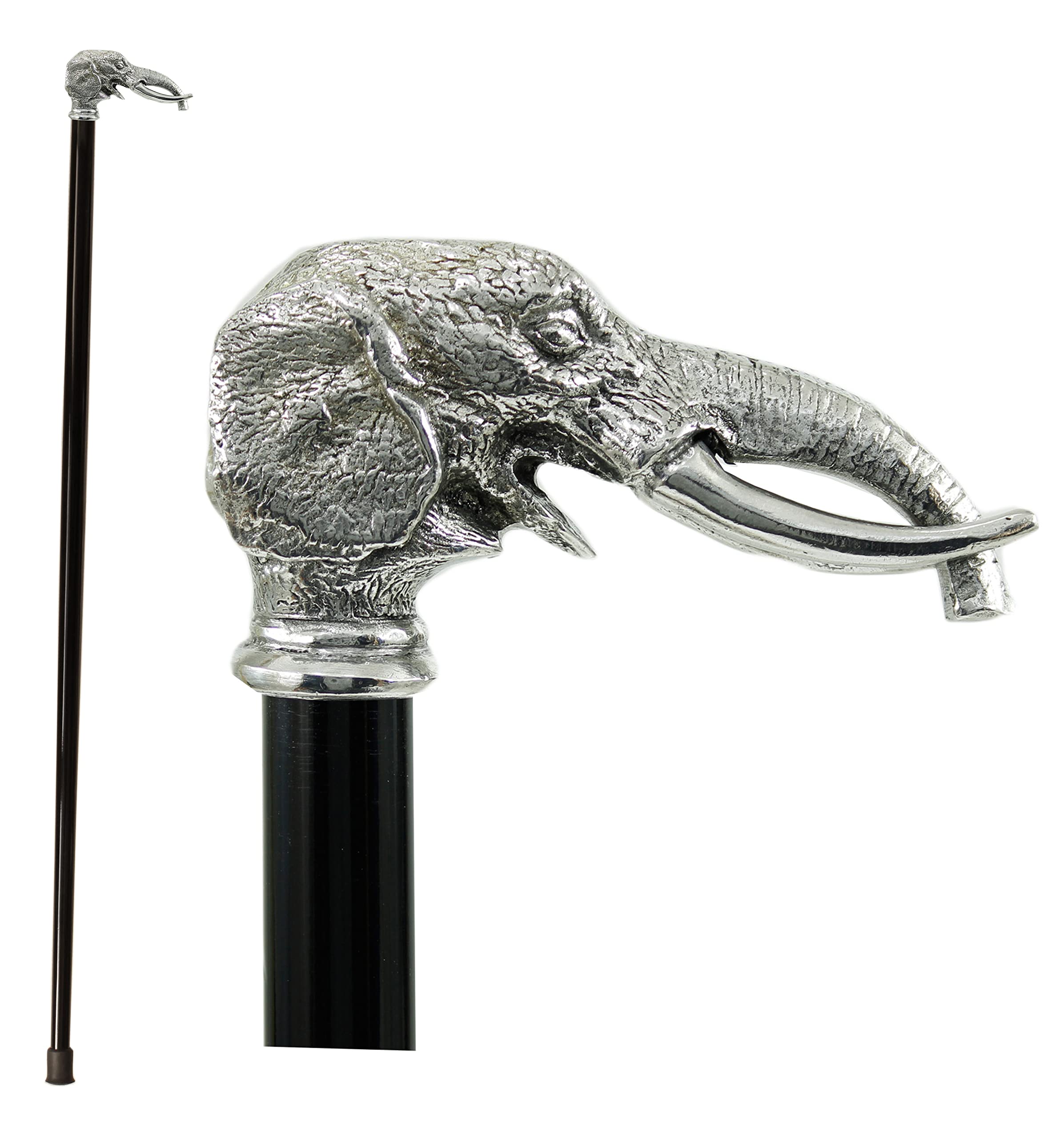 Bastón (estaño Macizo y Madera de Metal Plateada), diseño de Elephant