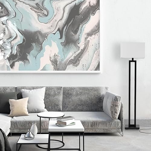 Miniatura 5 de Globe Electric 67046 D'Alessio - Lámpara de pie de 58 pulgadas, negro mate, pantalla de lino blanco, interruptor giratorio de encendido y apagado