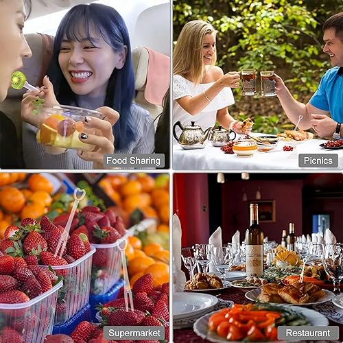 Miniatura 3 de Tenedor de frutas desechable para tartas, postres, tenedor para tartas, bistró, plato de sujeción, tenedor, brocheta de frutas, adecuado para tienda