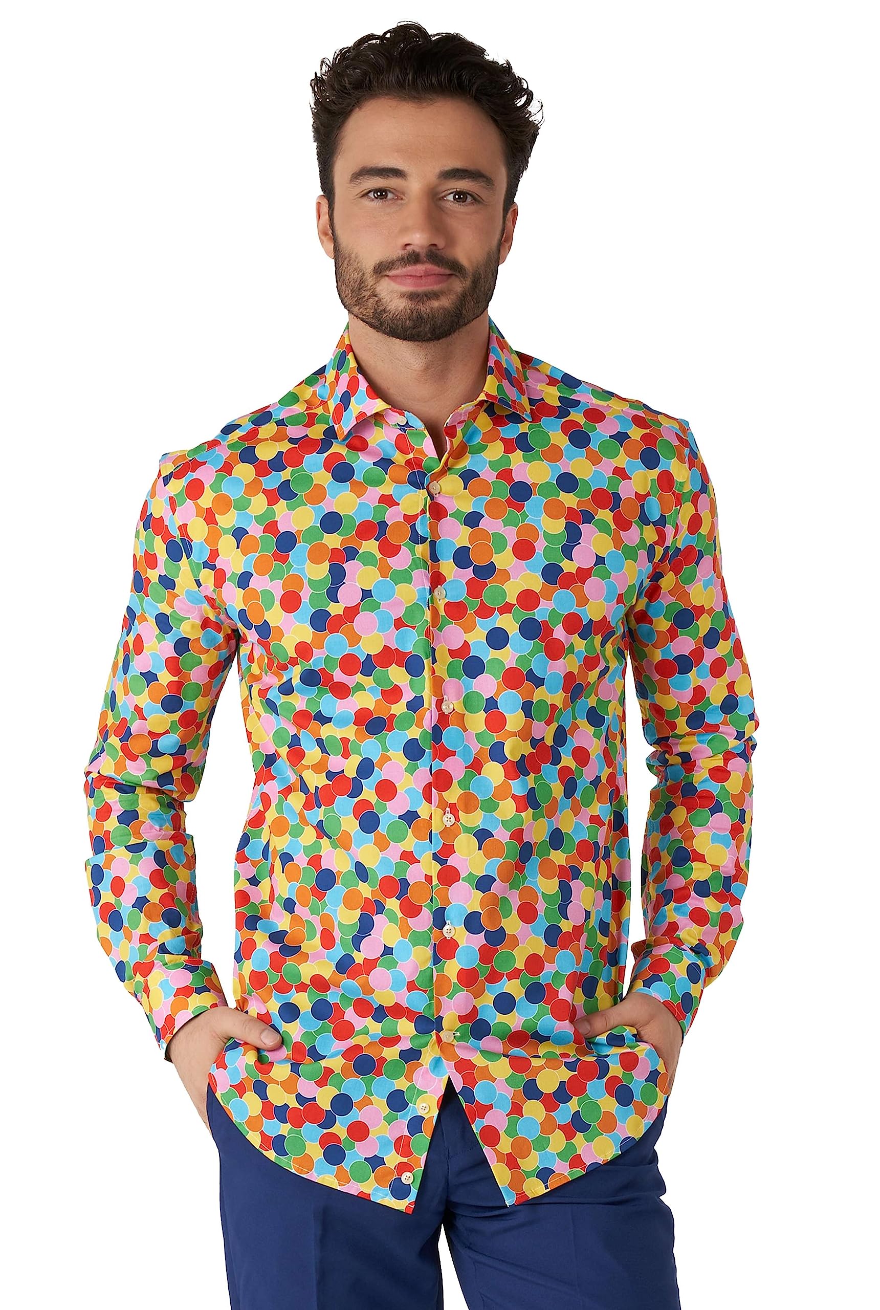 OppoSuits Herrenhemd – Hemd mit Knöpfen – schmale Passform – Lange Ärmel