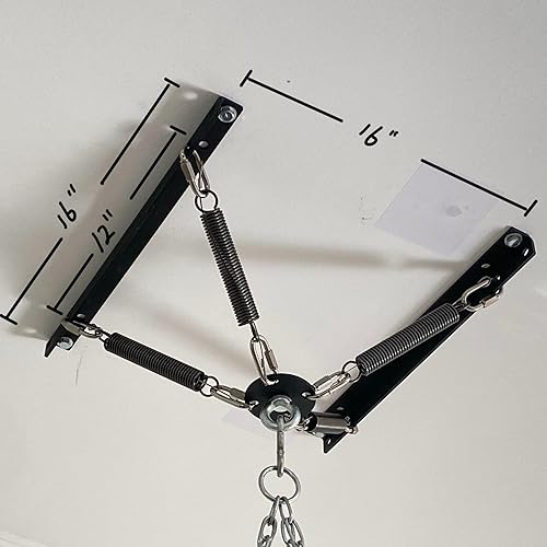 Colgador pesado para bolsas con diseño de amortiguación de ruido y vibraciones, montaje de vigueta de techo o piso abierto para sacos de boxeo