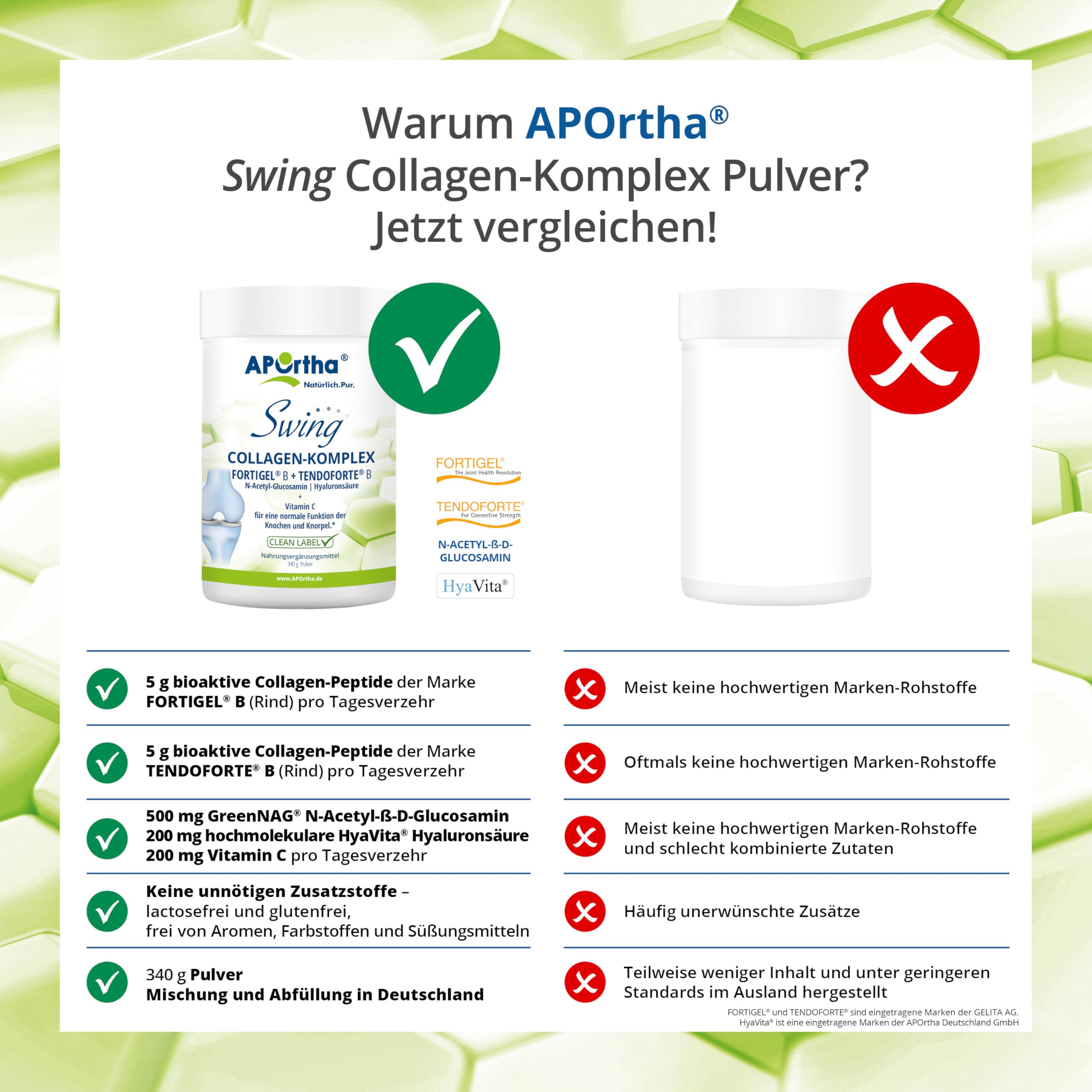 APOrtha® Swing Collagen-Komplex mit FORTIGEL® + TENDOFORTE - 340 g Pulver
