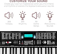 Vista 15 de Best Choice Products Juego completo de piano de teclado electrónico para principiantes de 61 teclas con teclas iluminadas, pantalla LCD