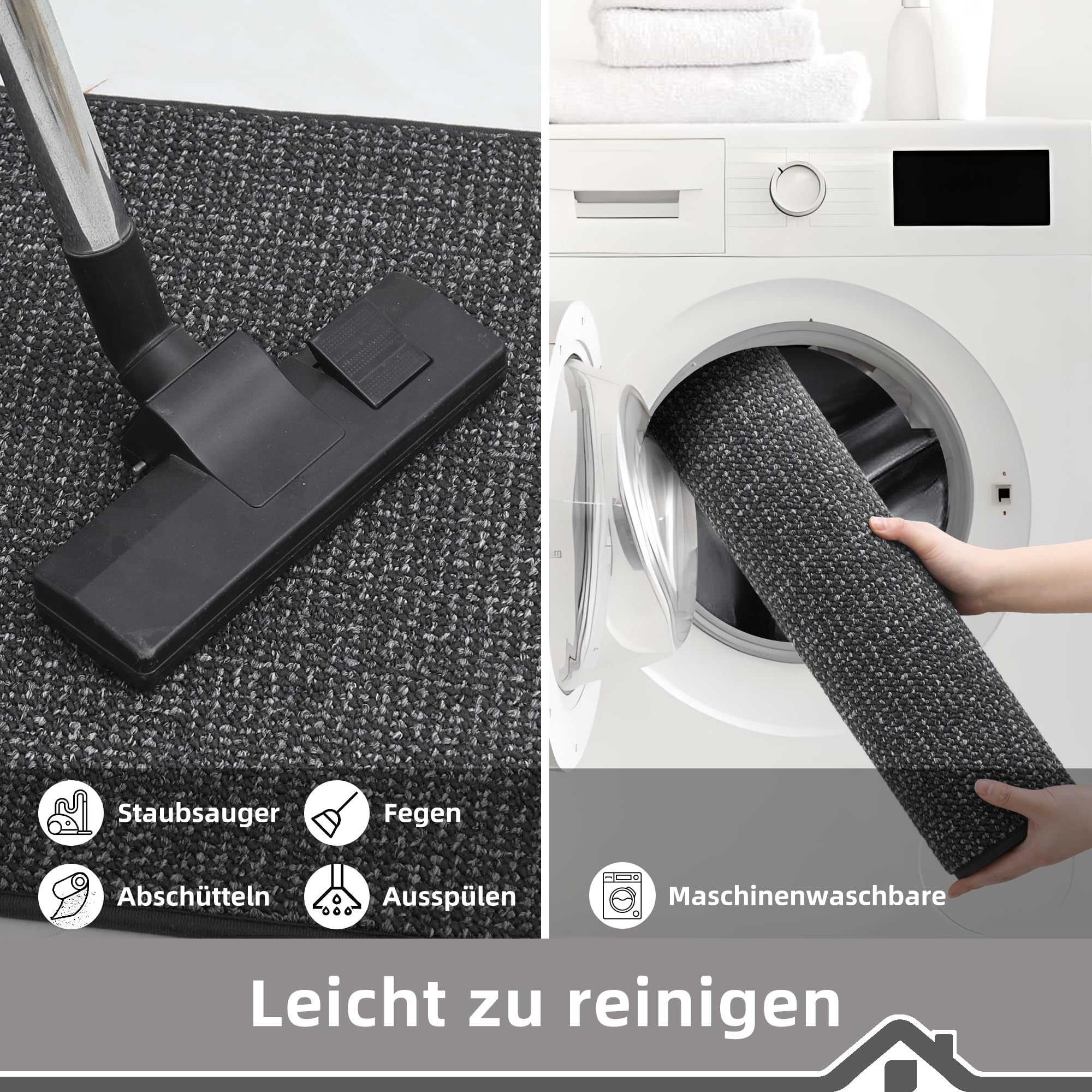 Fußmatte 50x80 Cm - Rutschfeste Schmutzfangmatte Für Eingang & Flur