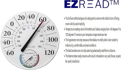 Vista 5 de 840-1223 EZREAD - Termómetro de esfera E, 12.5", águila americana American Eagle