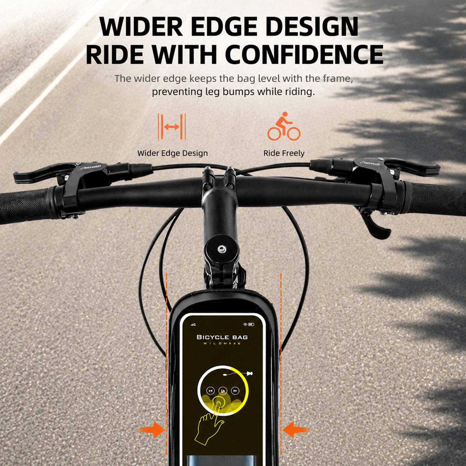 Sacoche Cadre Vélo Étanche for Specialized Rockhopper 2013–2026 avec Écran Tactile TPU Sac Avant Rigide Téléphone Portable Sacoche Tube Supérieur