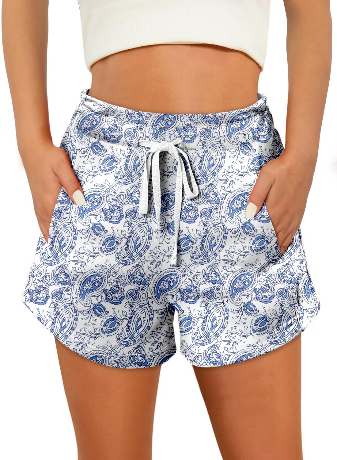 Angerella Womens Shorts with Pockets Summer Casual Shorts for Women Comfy Elastic Waist Lightweight Short Pants