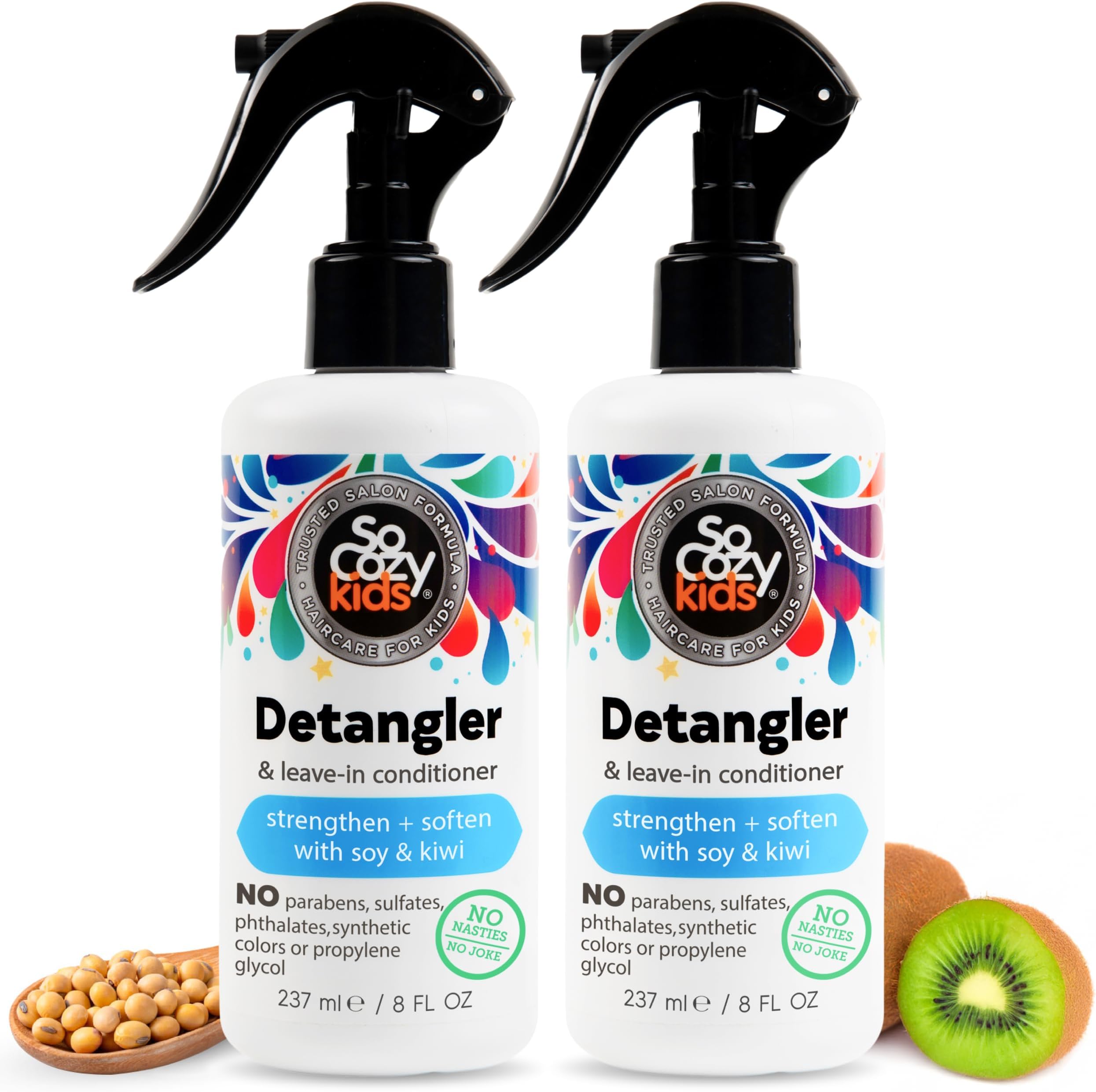 SO COZY Detangler Leave-in Conditioner Spray for Kids Hair, Fruity-tutti, 8 Fl Oz (Pack Of 2)