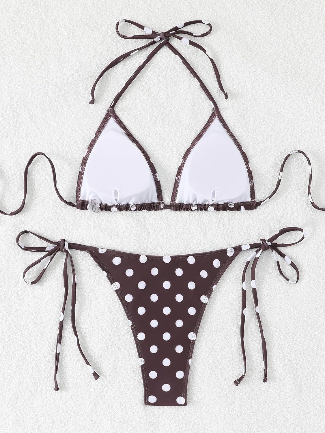 SEGT Women's Polka Dots Print Bikini Sets 2 Piece Sexy Swimsuit Halter Triangle Tie Side Bathing Suit Swimwear - Image 3