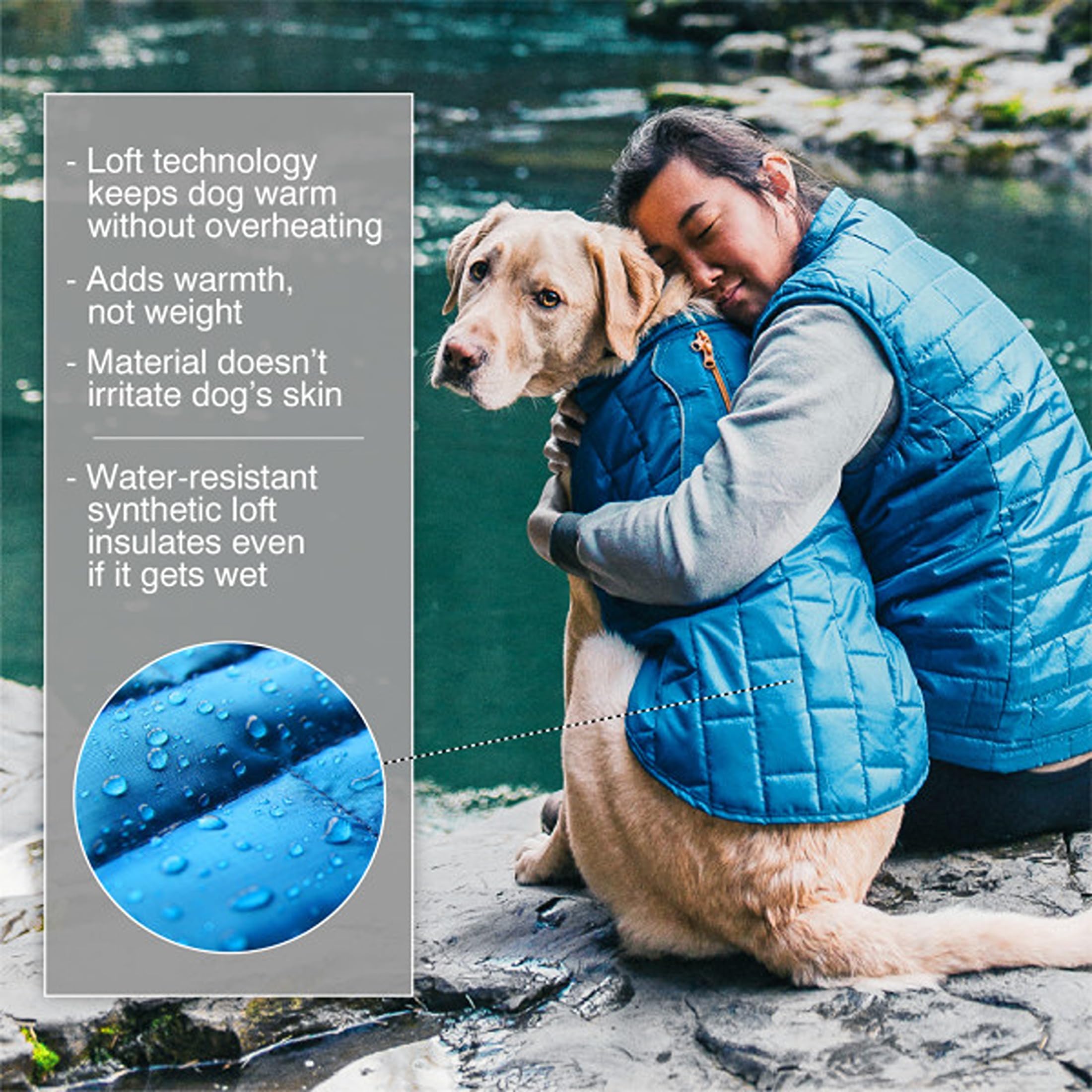 Kurgo Loft - Cappotto Reversibile per Cani, Resistente all'Acqua, Riflettente, Leggero, Compatibile con Imbracatura - Rosso/Grigio, XL
