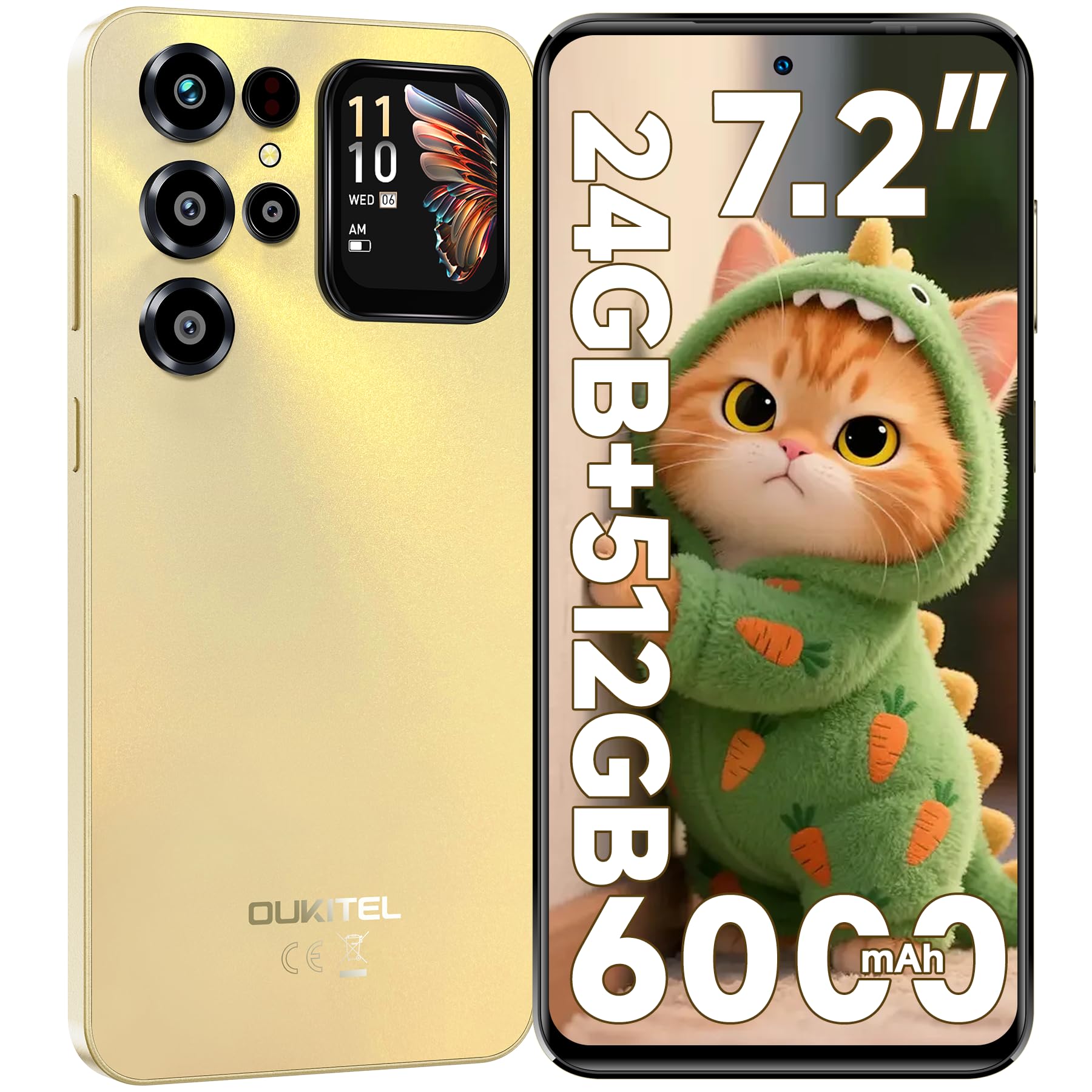 Amazon | OUKITEL C68 PLUS SIMフリー スマートフォン 本体 24GB+512GB