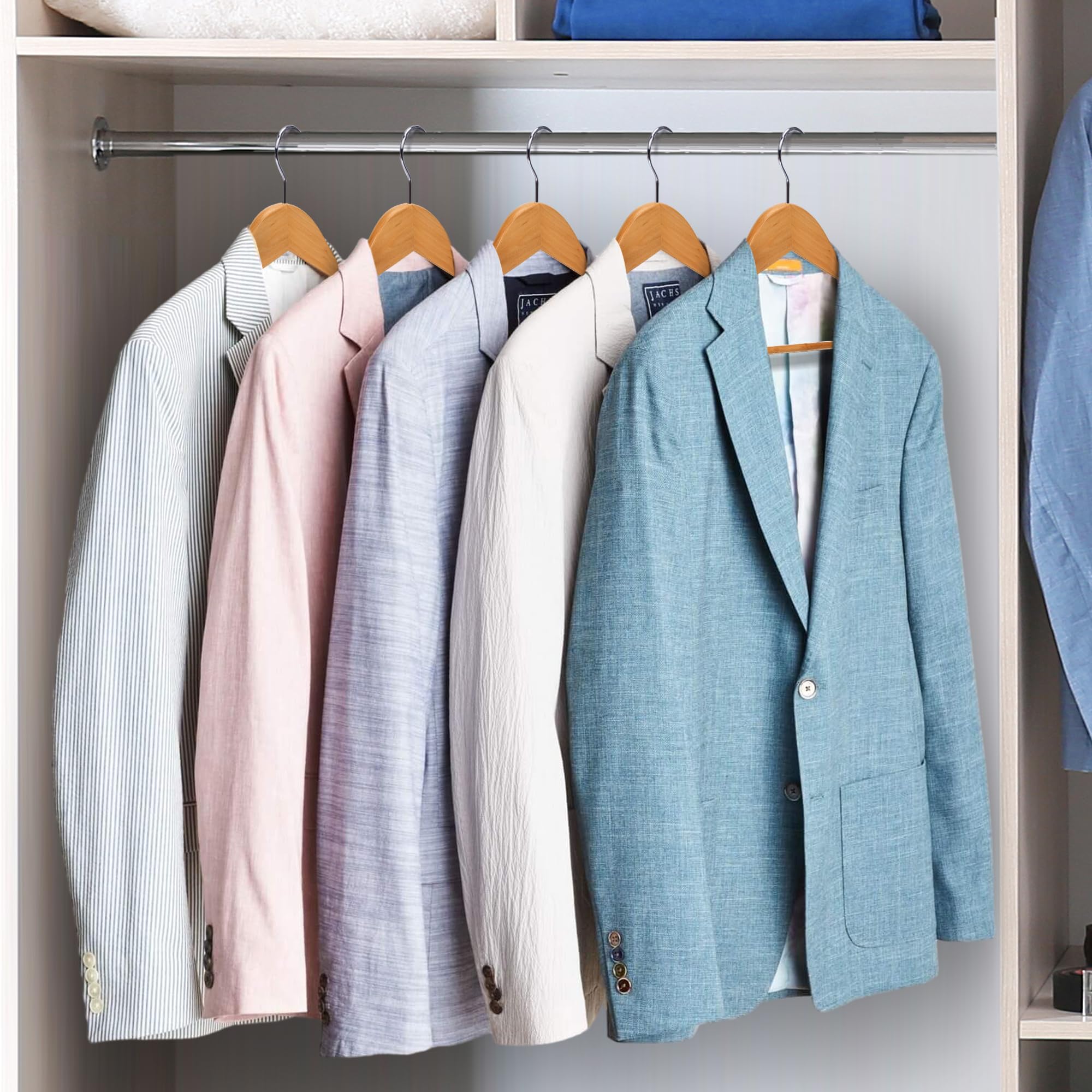 Amazon.co.jp: JS Hanger 木製コートハンガー 20個パック ハイグレード