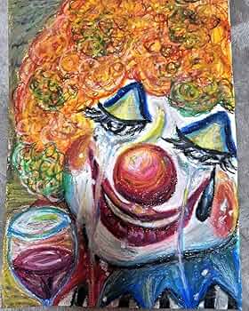 油彩画　ピエロ　原画 油彩画 ピエロ 原画